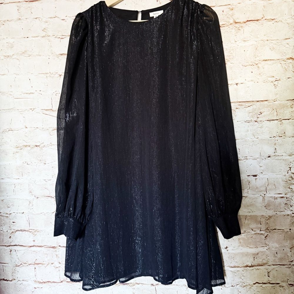 Beivy metallic glimmer shift dress